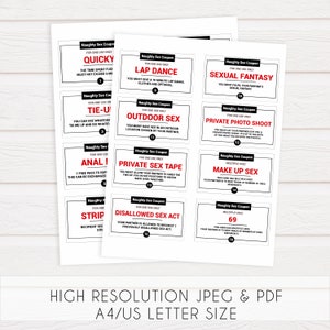 Naughty Sex Coupons, Christmas Gift for Boyfriend, Last Minute Christmas Gift, Stocking Filler, Sex Coupon, Gifts for Him, Printable Gift image 2