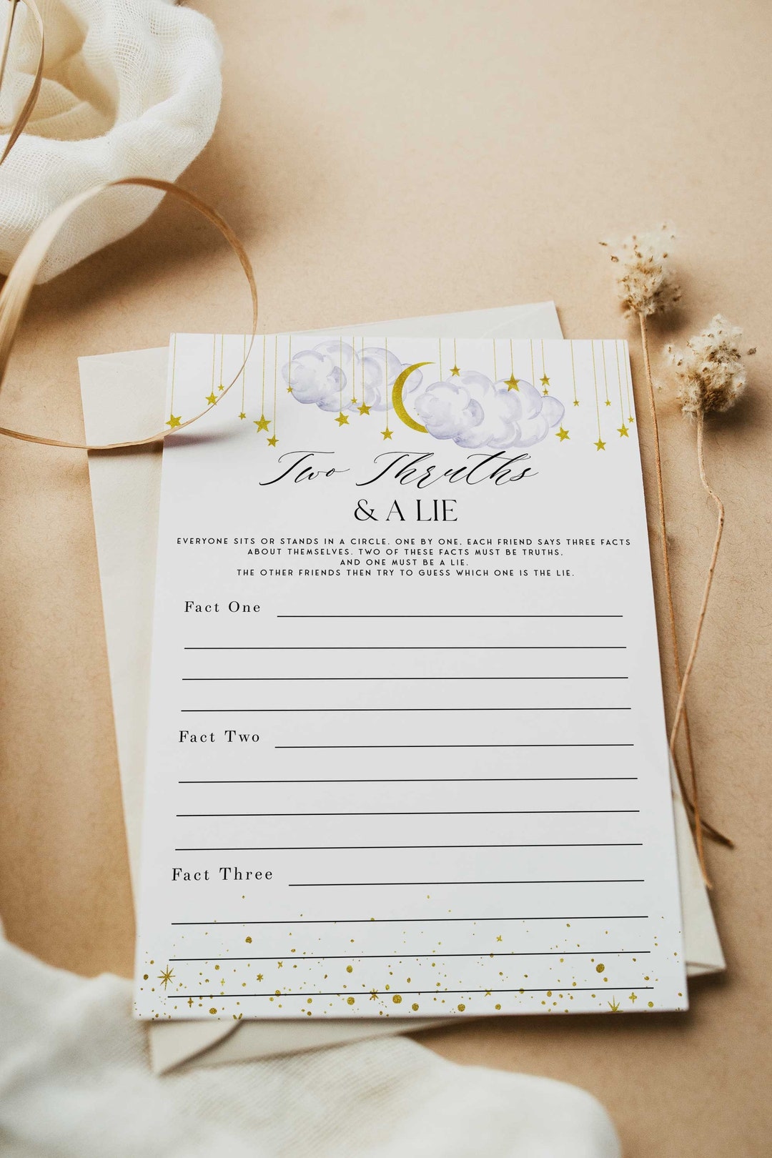 Two Truths & A Lie Baby Game Printable Baby Shower Games - Etsy