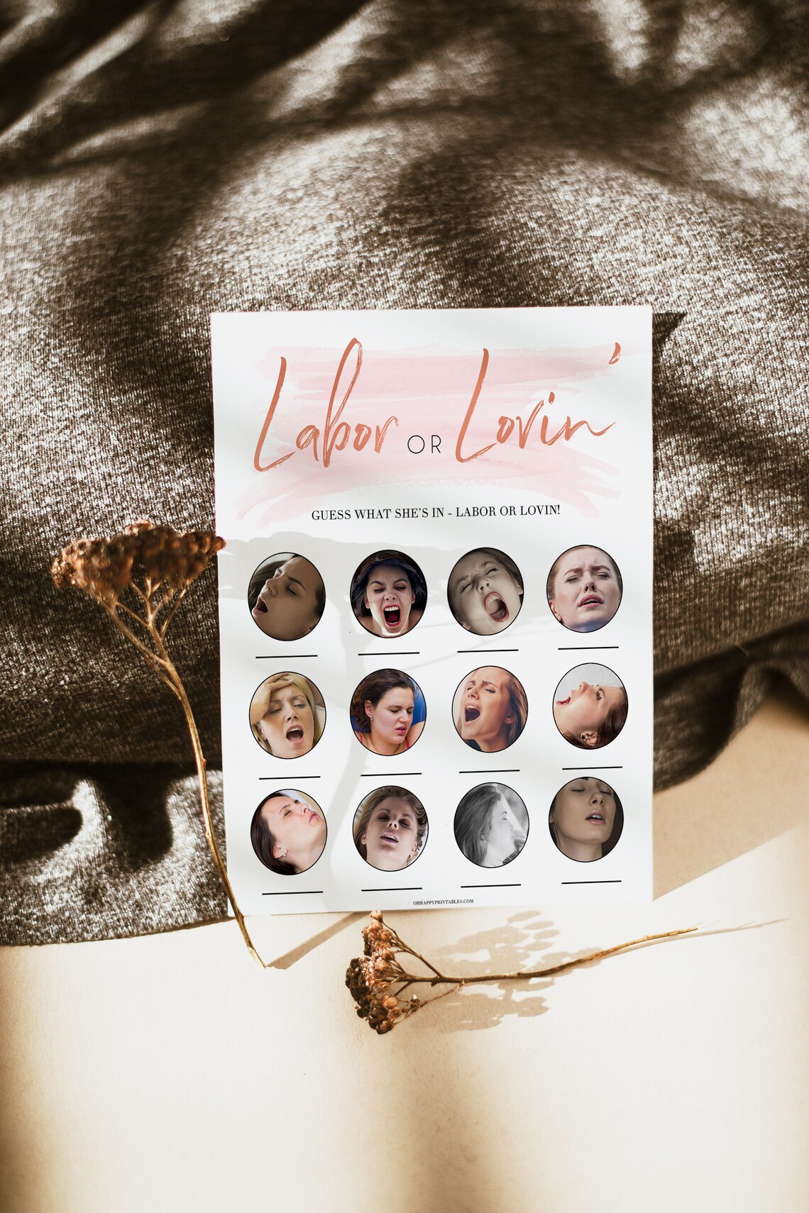 Labor or Lovin Baby Shower Game Printable Baby Shower Games Etsy