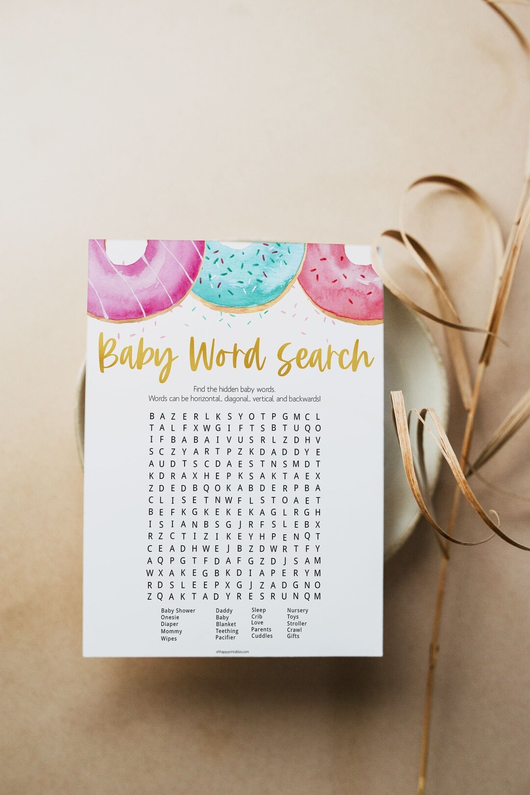Baby Shower Word Search Game Printable Baby Shower Games - Etsy