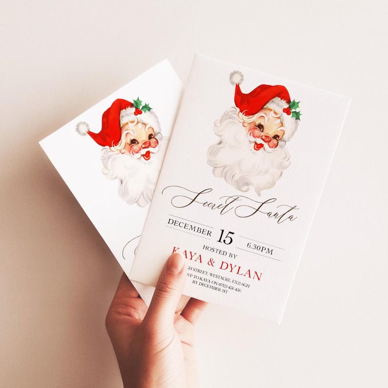 Modelo de convite para amigo secreto, convite para festa de Natal, convite para troca de presentes de fim de ano, convite para amigo secreto, convite para troca de presentes de Natal. imagem 1