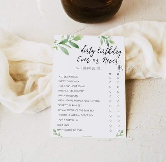 570px x 558px - DIRTY Birthday Ever or Never Game Greenery Have I Ever - Etsy