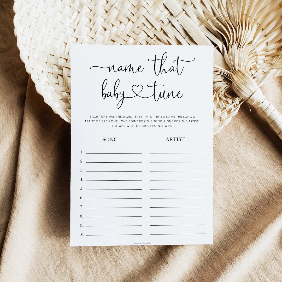 Name That Baby Tune, Printable Baby Shower Games, Fun Baby Shower Games ...