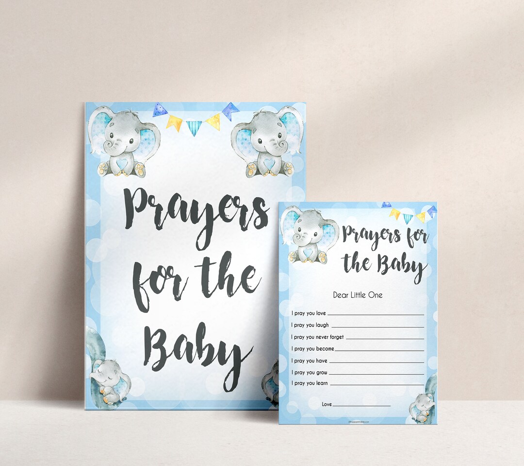 Prayers for the Baby Printable Baby Shower Games Blue - Etsy