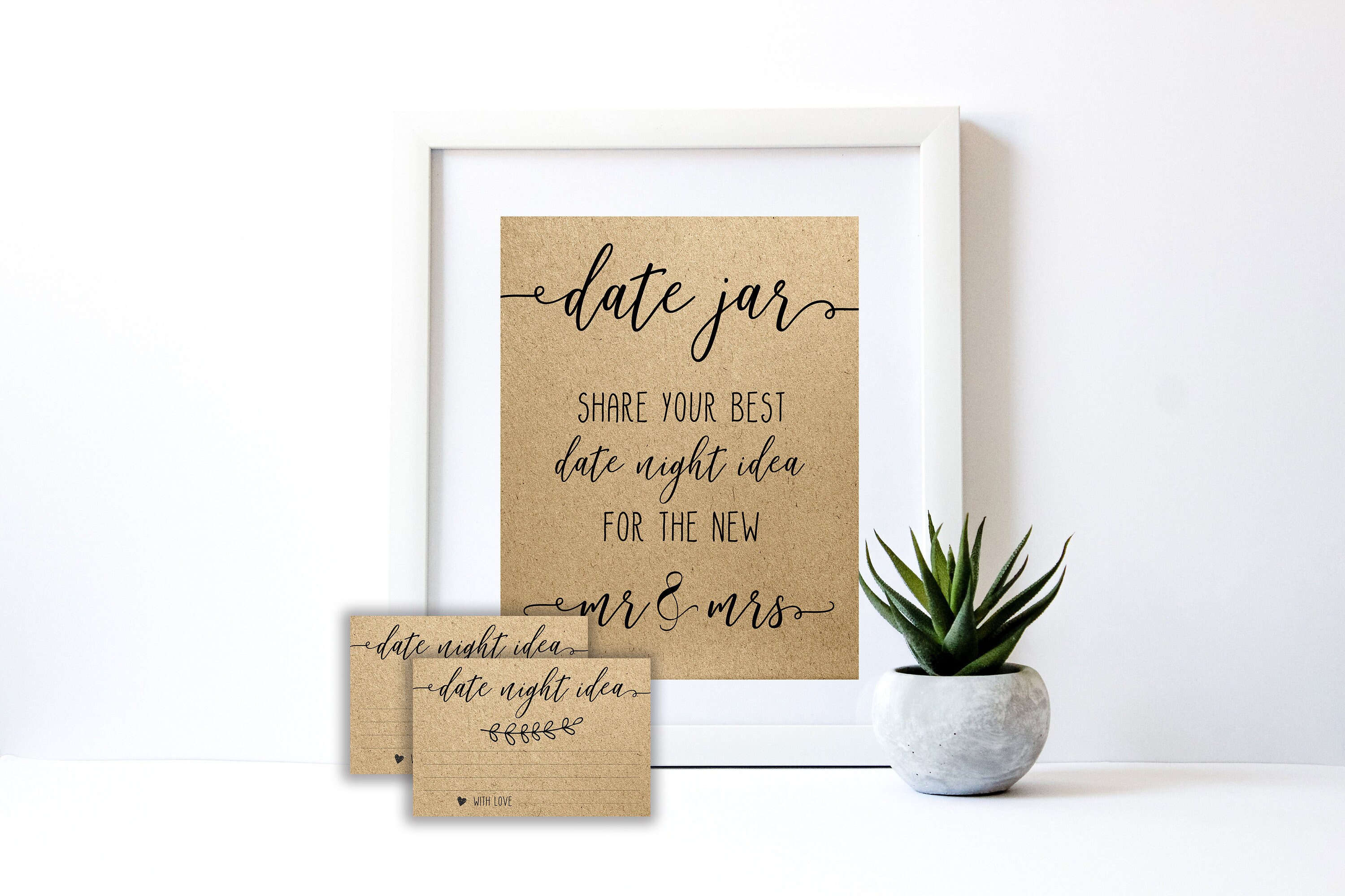 Date Night Jar Bridal Shower Games Date Night Game Date Etsy