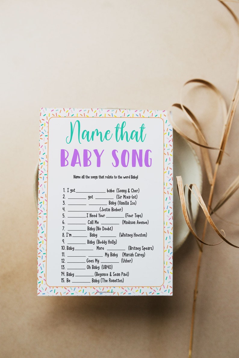 Name That Baby Song Game Printable Baby Shower Games Baby - Etsy