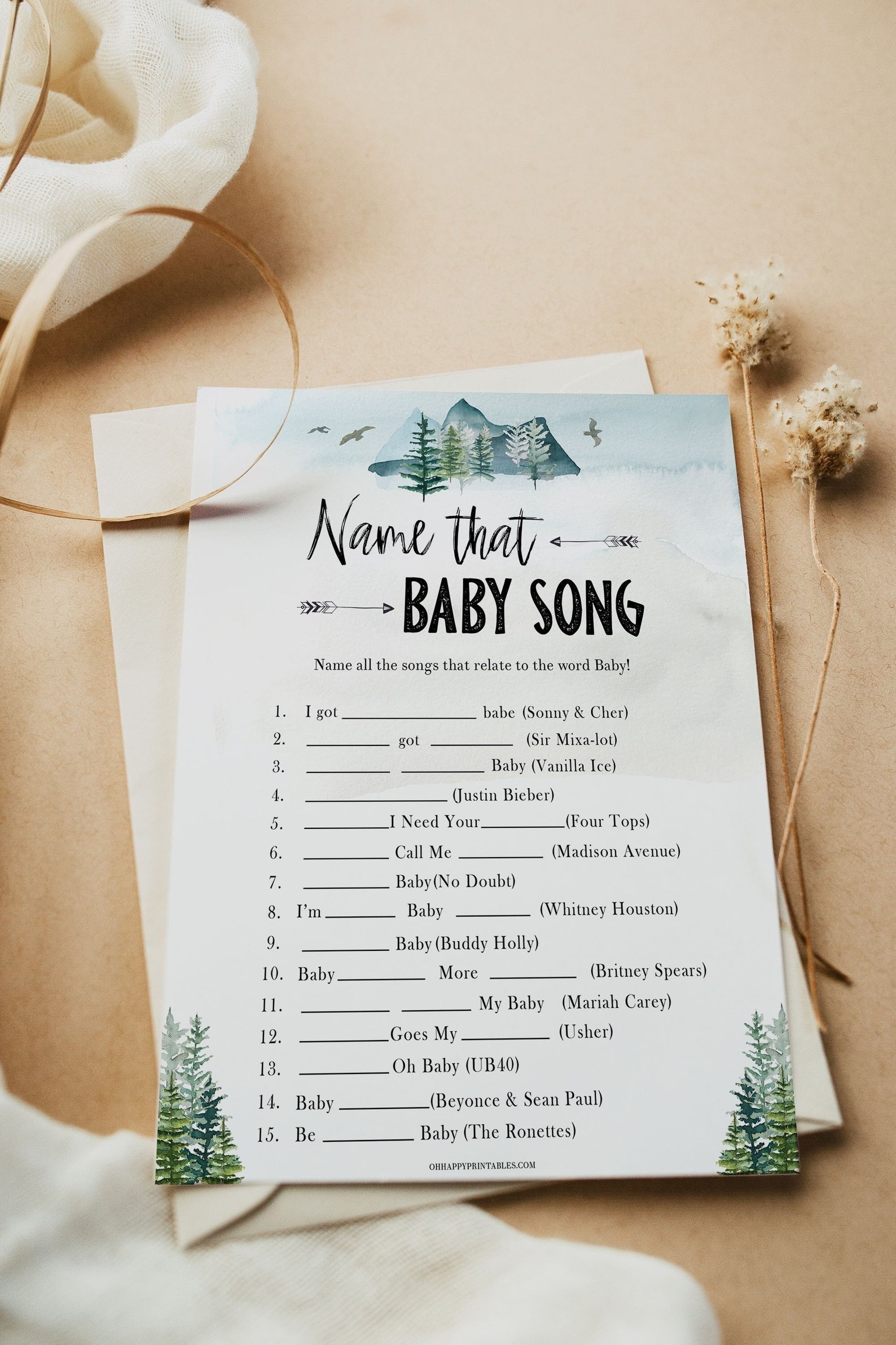 Name That Baby Song Game Printable Baby Shower Games - Etsy