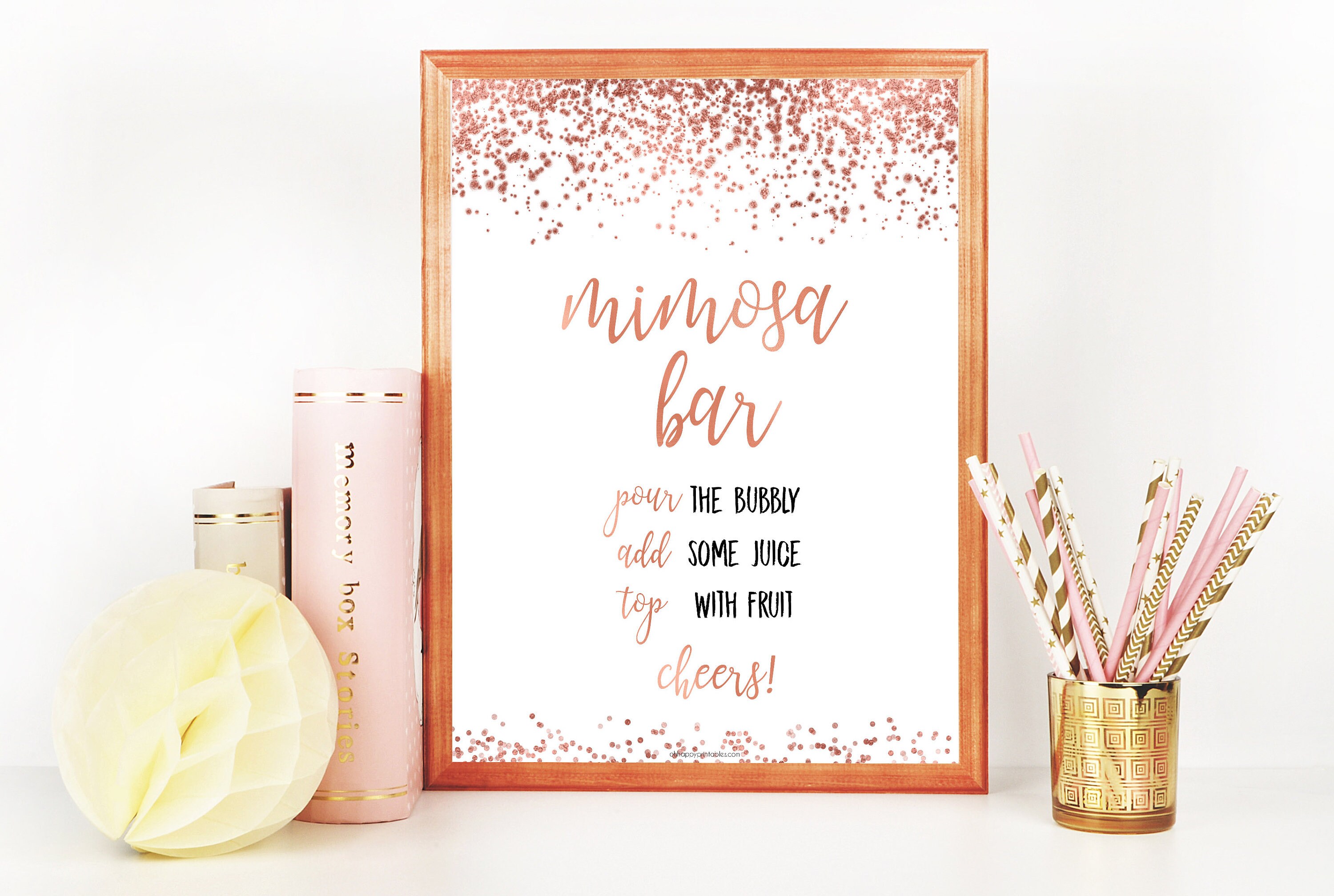 Rose Gold Mimosa Bar Sign Bridal Shower Signs Rose Gold - Etsy