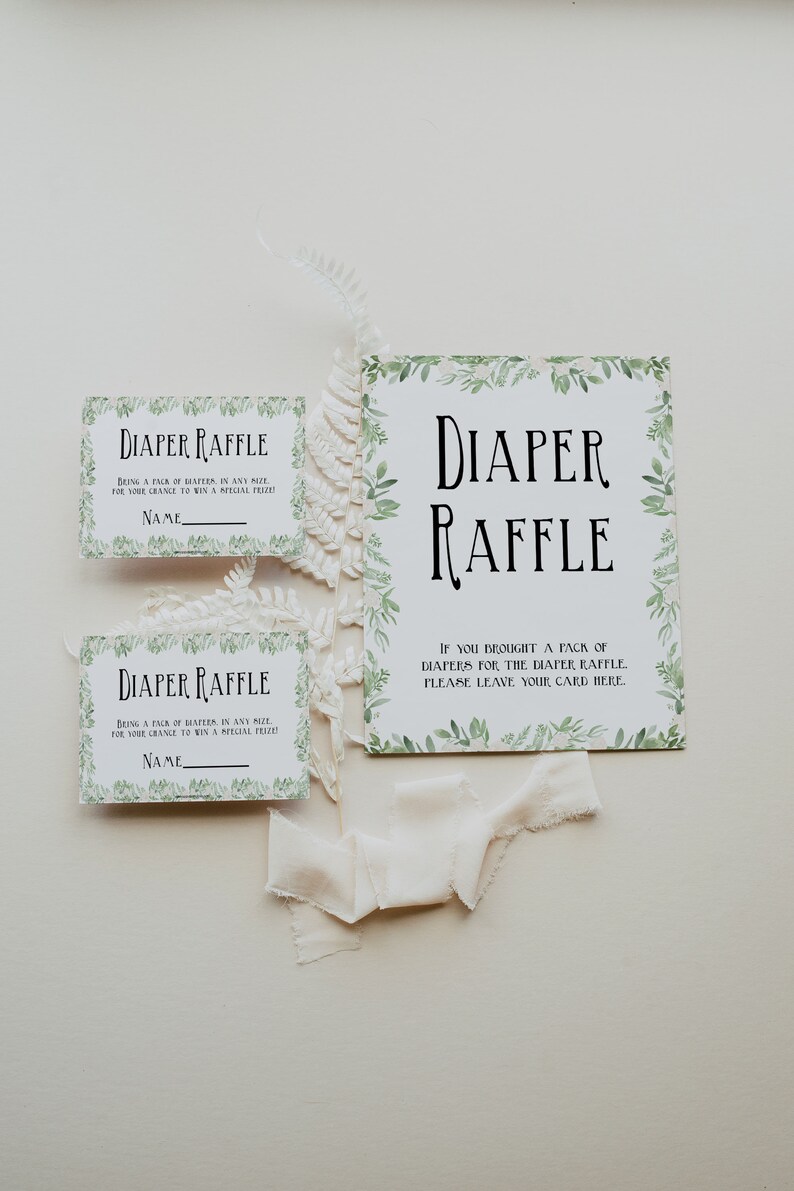 Diaper Raffle Baby Shower Game Printable Baby Shower Games Etsy