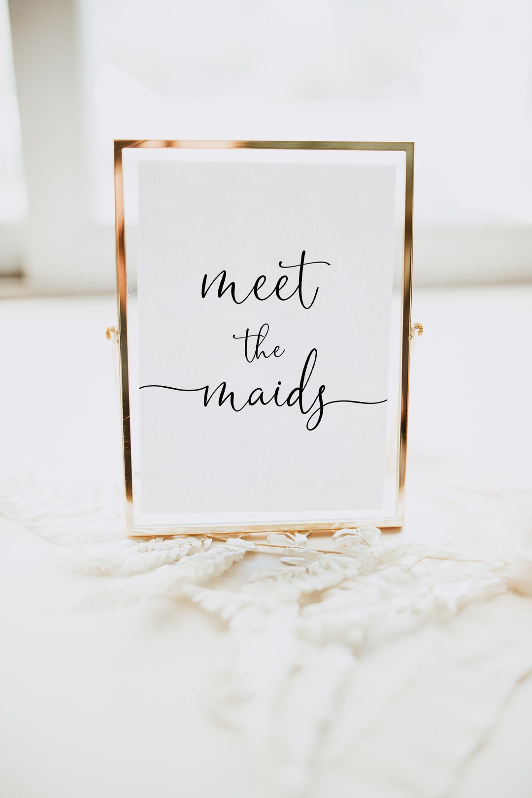 Meet the Maids Printable Sign, Minimalist Bridal Shower, Printable ...