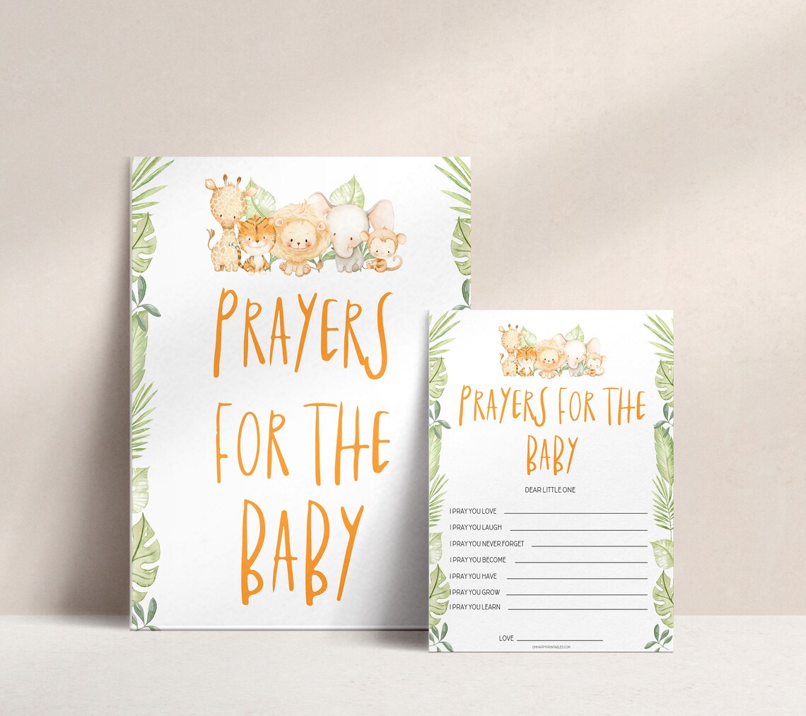 Prayers for the Baby Printable Baby Shower Games Prayers for - Etsy