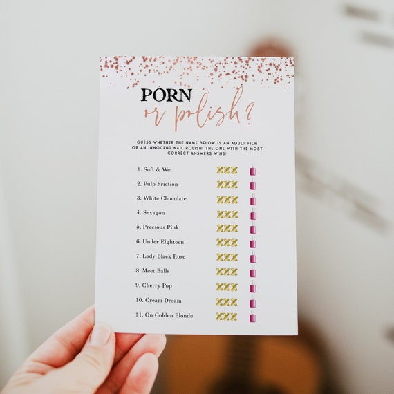 Wwwdownloading Xxxn - Porn or Polish Bridal Shower Game Rose Gold Bridal Shower - Etsy Ireland