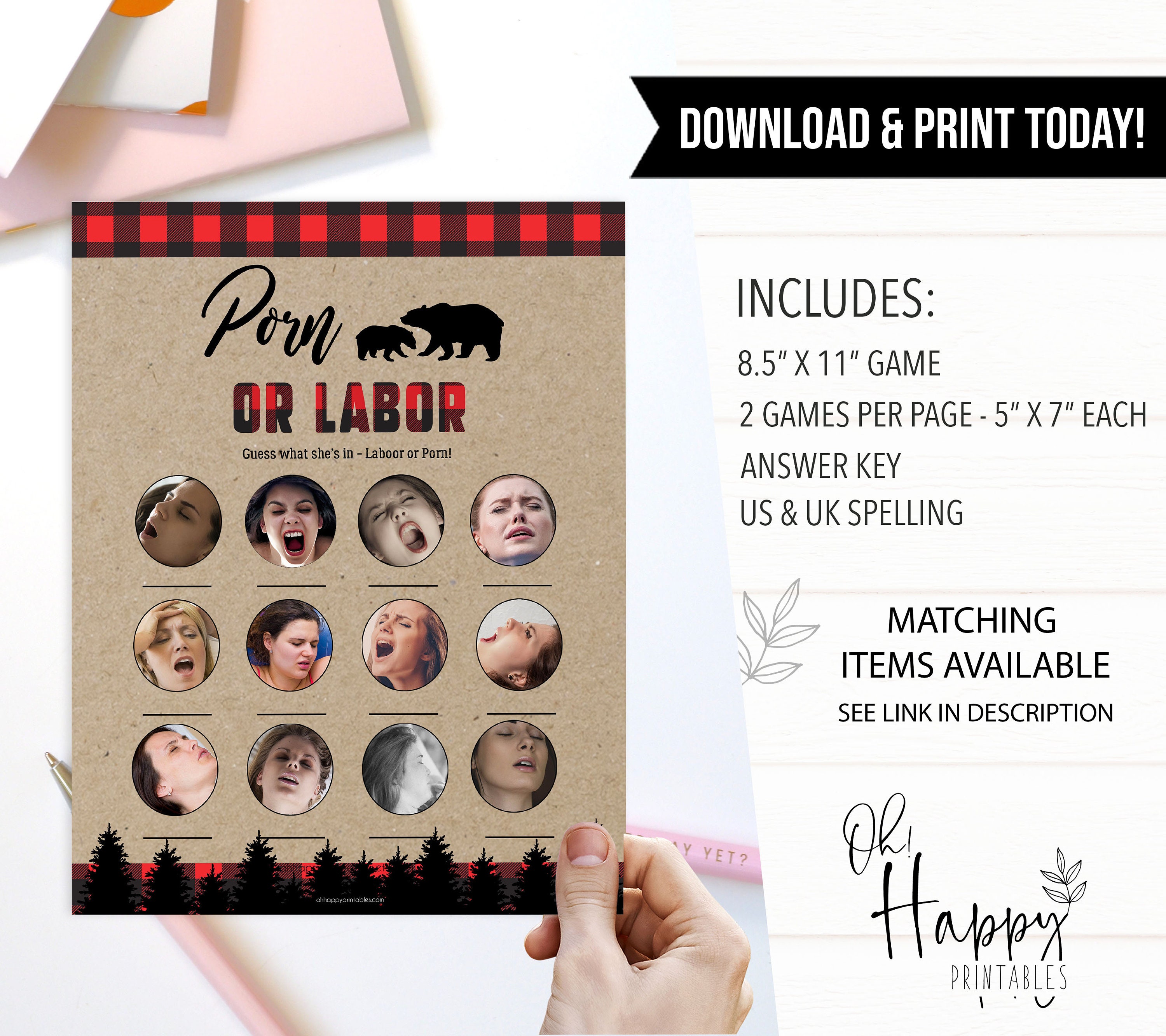 Lumberjack Baby Shower Games, Porn or Labor, Baby Bump or Beer Belly Games,  Printable Baby Shower Games, Twin Games Pack, Fun Baby Games LJ1 - Etsy  Sweden