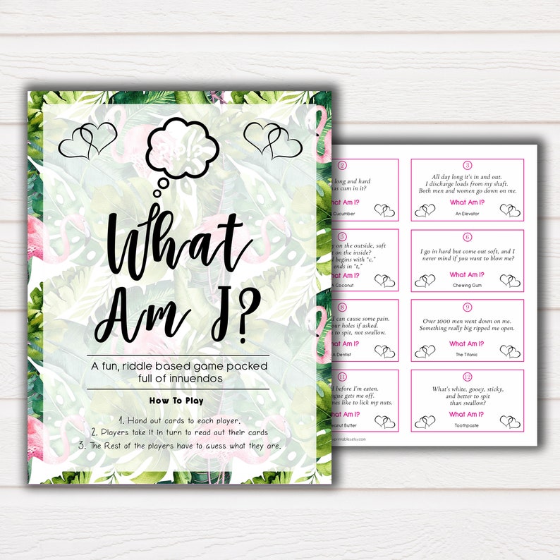 24 What Am I Innuendo Baby Shower Games Innuendo Riddle Etsy