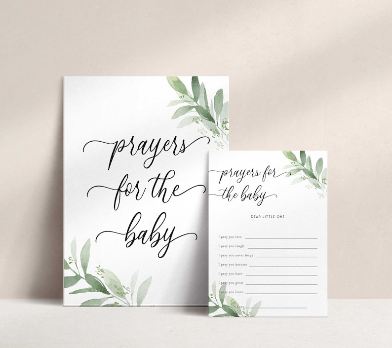 Prayers for the Baby Printable Baby Shower Games Prayers for - Etsy
