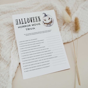 Halloween Party Game, Horror Movie Quiz, Scary Movie Quiz, Halloween Party Game, Halloween Game Printable, Halloween Party Ideas, Trivia HLW
