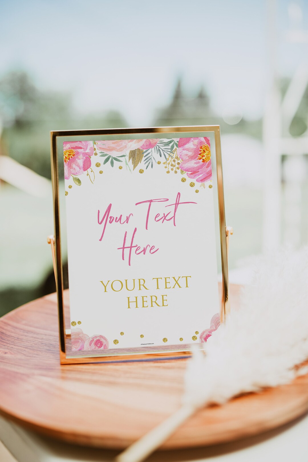 Custom Table Sign Template Editable Table Sign Blush Gold - Etsy