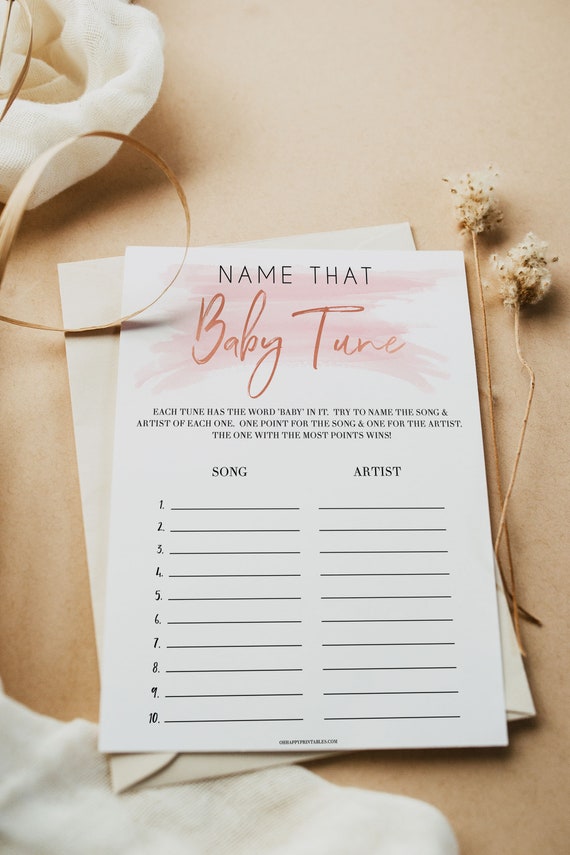 Name That Baby Tune Game Printable Baby Shower Games Guess | Etsy