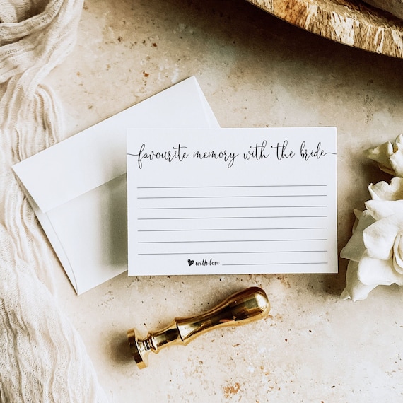 Favourite Memory with the Bride, Printable Bridal Shower Games, Bridal Shower Ideas, Minimalist Bridal Shower Games, Bridal Game Ideas M2