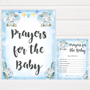 Prayers for the Baby Printable Baby Shower Games Blue - Etsy