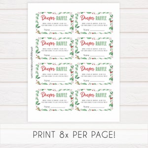 Christmas Diaper Raffle, Printable Baby Games, Diaper Game, Diaper ...