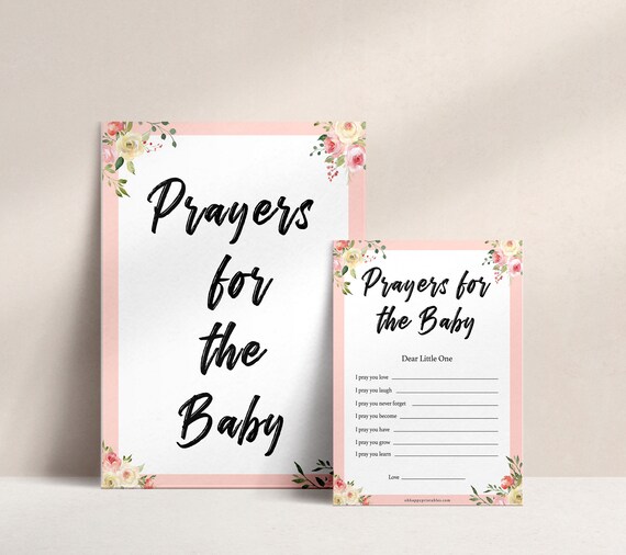 Floral Baby Shower Prayers for the Baby Keepsake Printable - Etsy