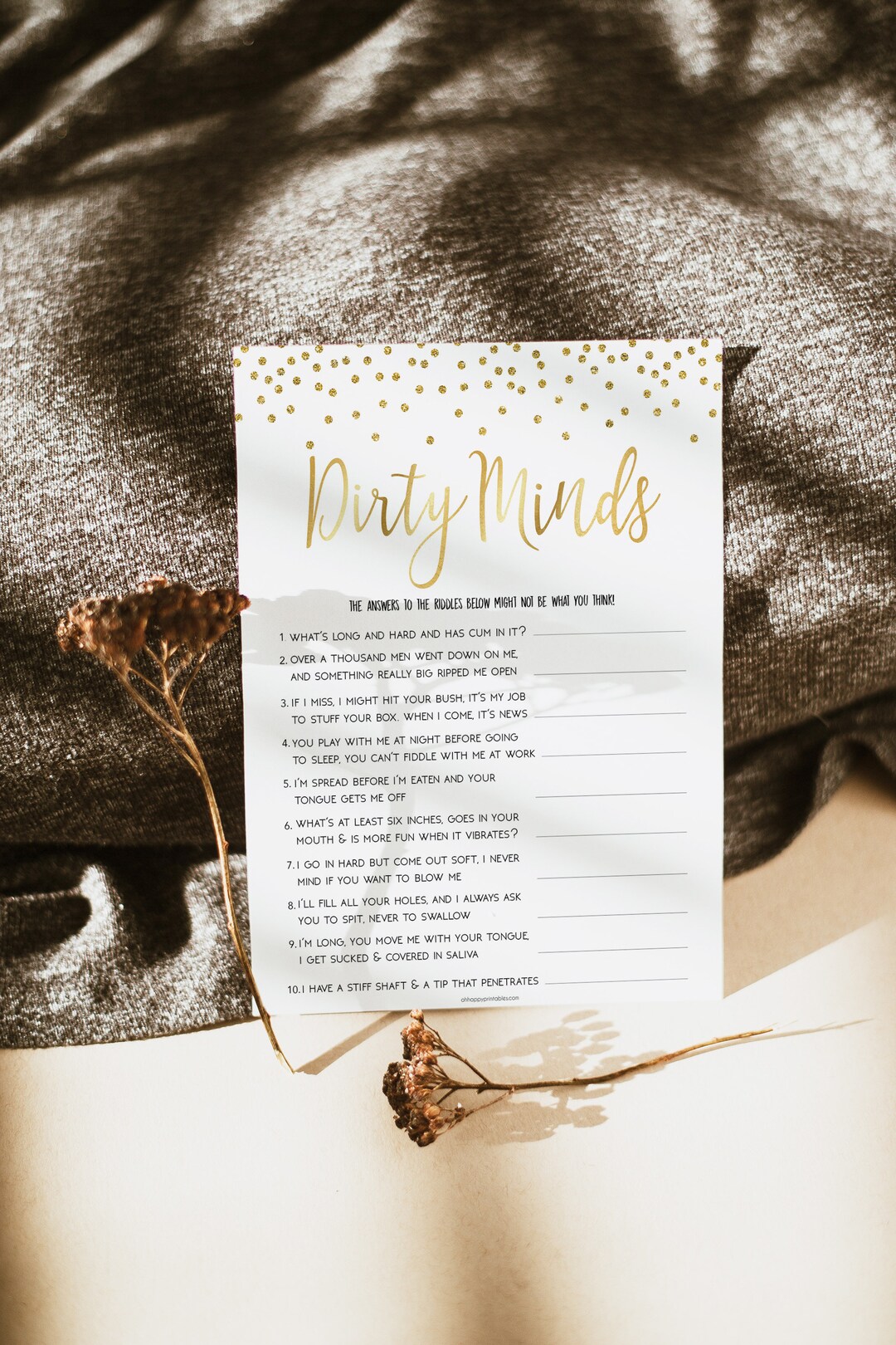 Dirty Minds Bachelorette Party Game, Bachelorette Games, Bachelorette ...