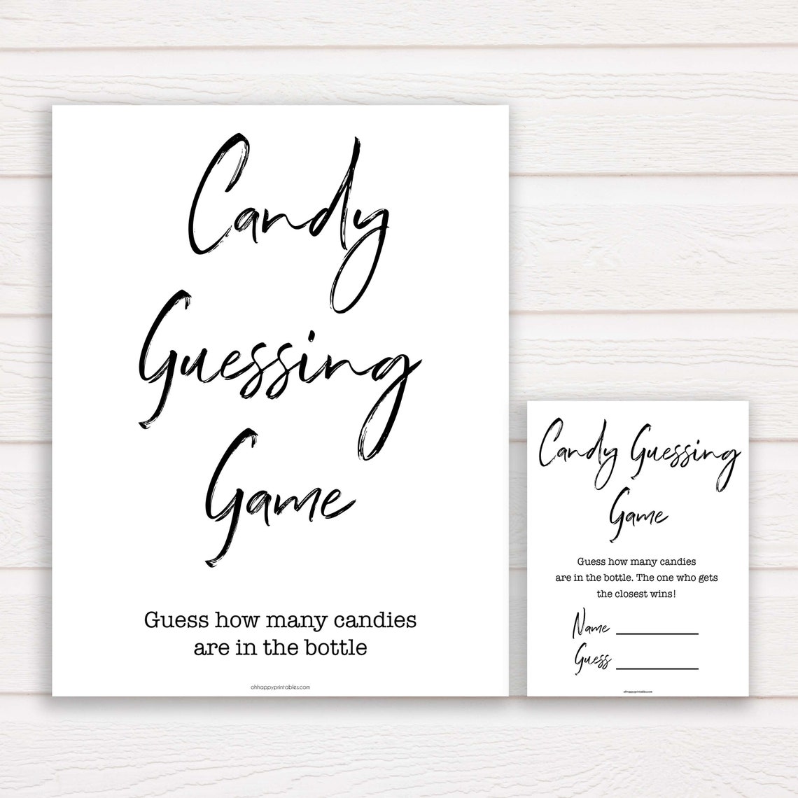 Candy Guessing Game Baby Shower Games Printable Baby Shower - Etsy