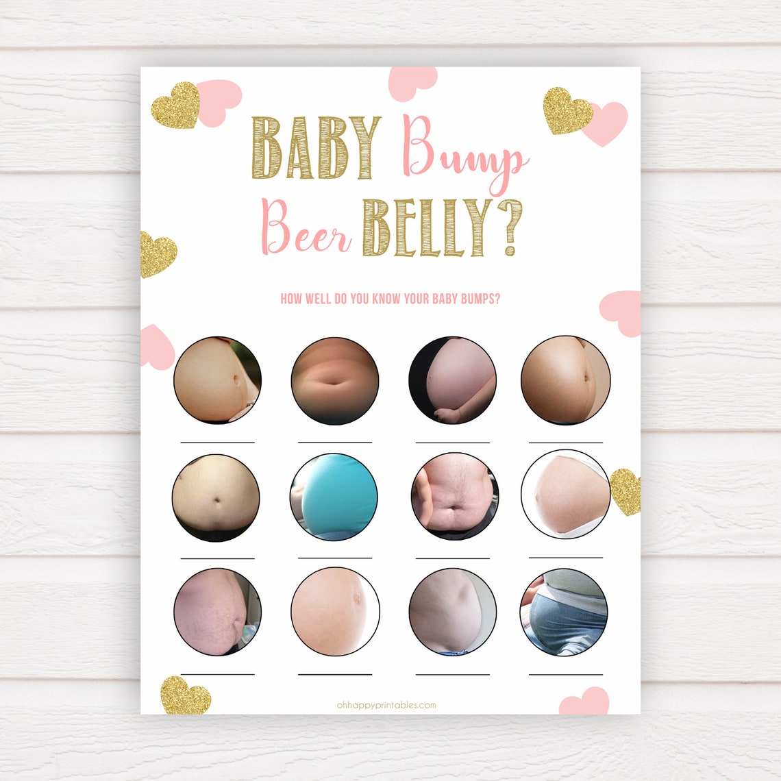Baby Bump or Beer Belly™ Baby Shower Games Baby Bump Beer Etsy