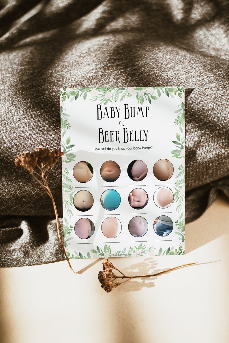 Baby Bump or Beer Belly Game Printable Baby Shower Games | Etsy UK