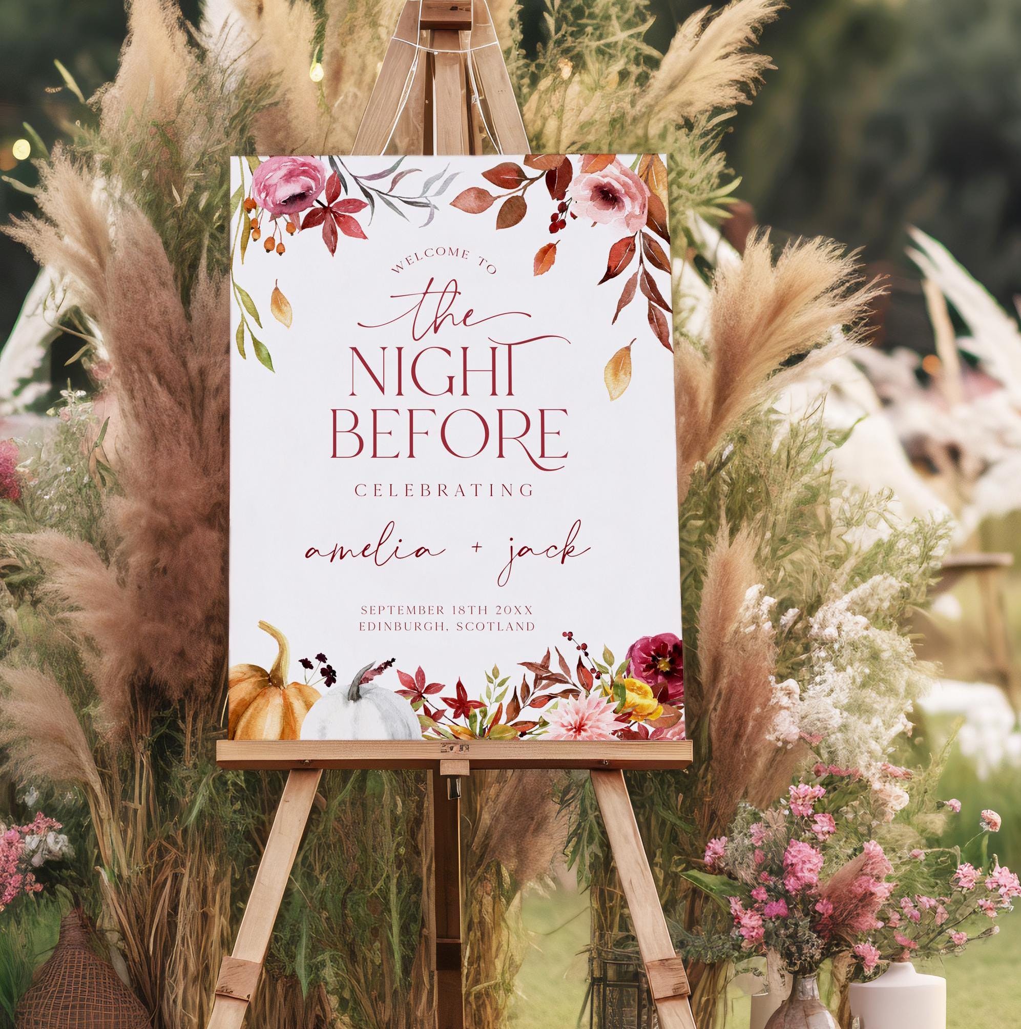 The Night Before Wedding Welcome Sign Template, Wedding Rehearsal ...