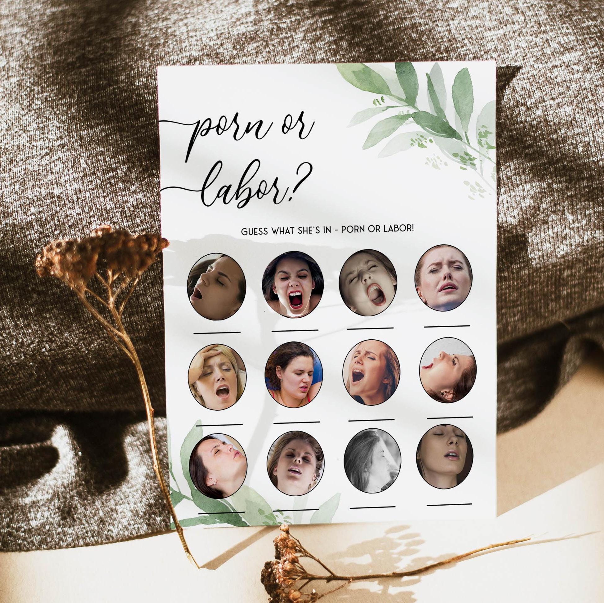 Labor or Porn Baby Shower Game, Porn or Labor, Printable Baby Shower Games,  Porn or Labour, Botanical Baby Shower Games, Labor or Porn GL2 - Etsy