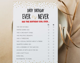 340px x 270px - Buy DIRTY Birthday Ever or Never Game Gold Have I Ever Birthday Online in  India - Etsy
