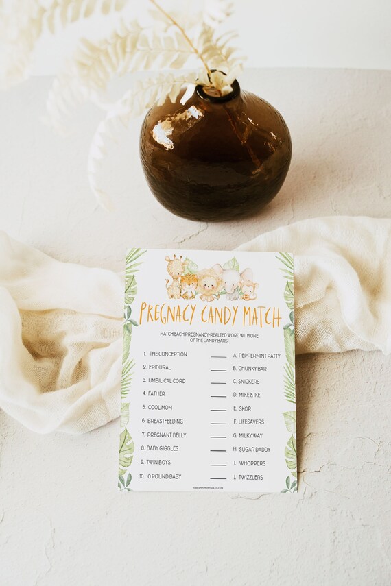Pregnancy Candy Match Game Printable Baby Shower Games - Etsy