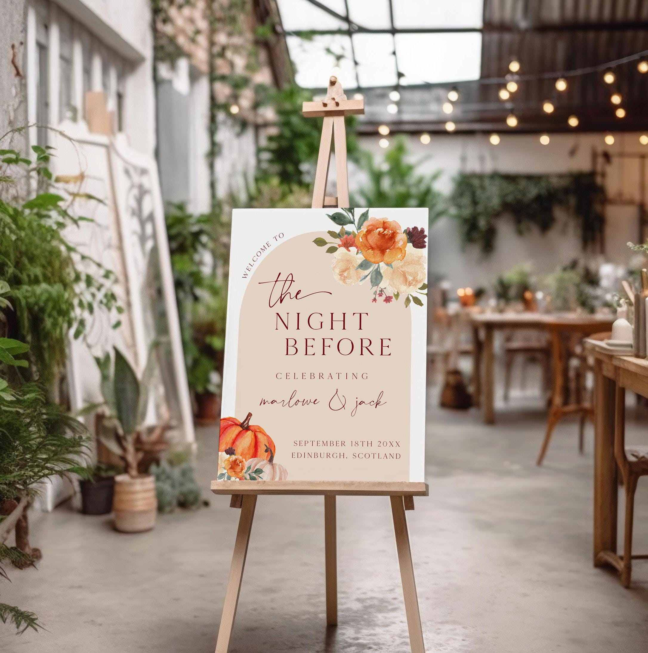 The Night Before Welcome Sign Template, Wedding Rehearsal Dinner ...