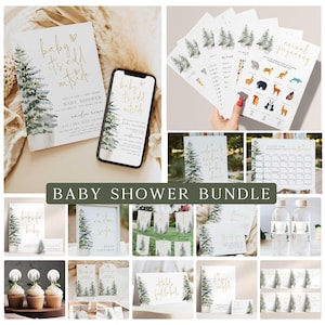 Baby Its Cold Outside Baby Shower Bundle, Baby Shower Invitation Bundle, Christmas Baby Shower Bundle, Baby Shower Editable Templates CW1