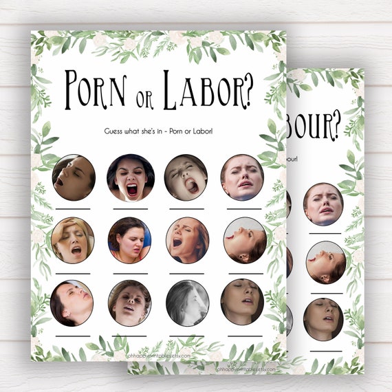 Porn or Labor, Porn or Labour Game, Funny Baby Shower Games, Botanical,  Baby Shower Games Printable, Labor or Porn, Porn or Labour GL18 GL18