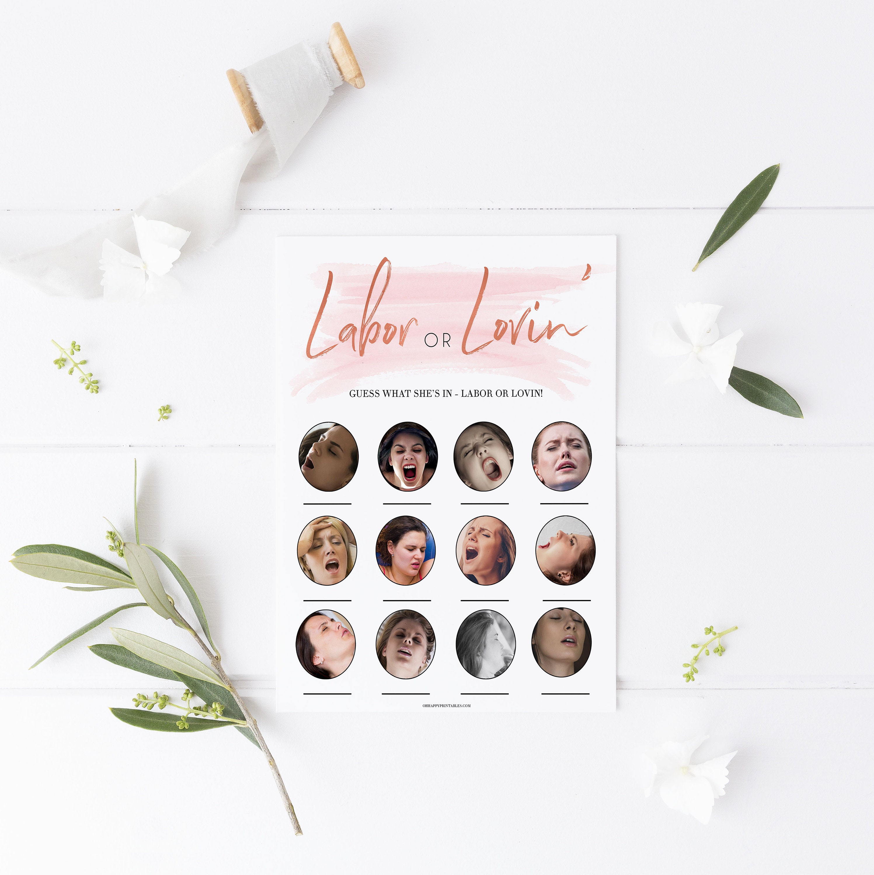 Labor or Lovin Baby Shower Game Printable Baby Shower Games Etsy