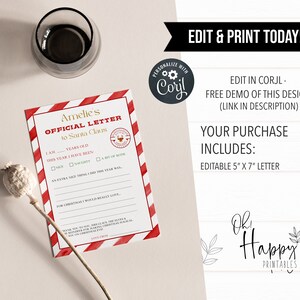 Official Letter to Santa Template, Santa Letter Printable, Kids Letter ...