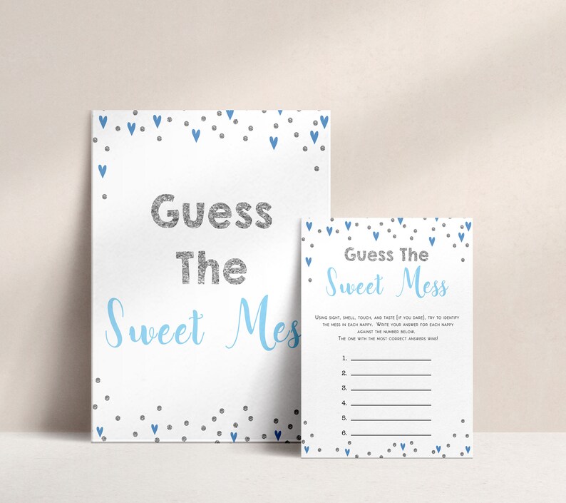 Guess the Sweet Mess Baby Game Printable Baby Shower Games Etsy