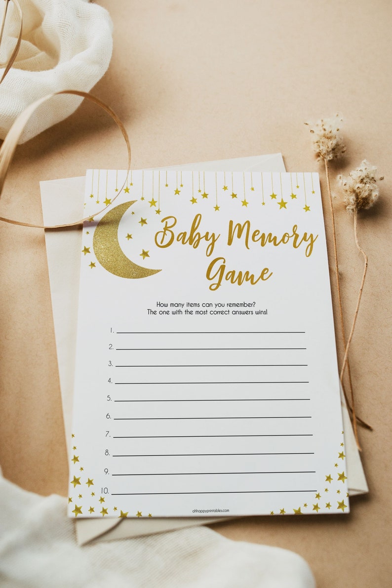 Baby Shower Memory Game Printable Baby Shower Games Twinkle | Etsy