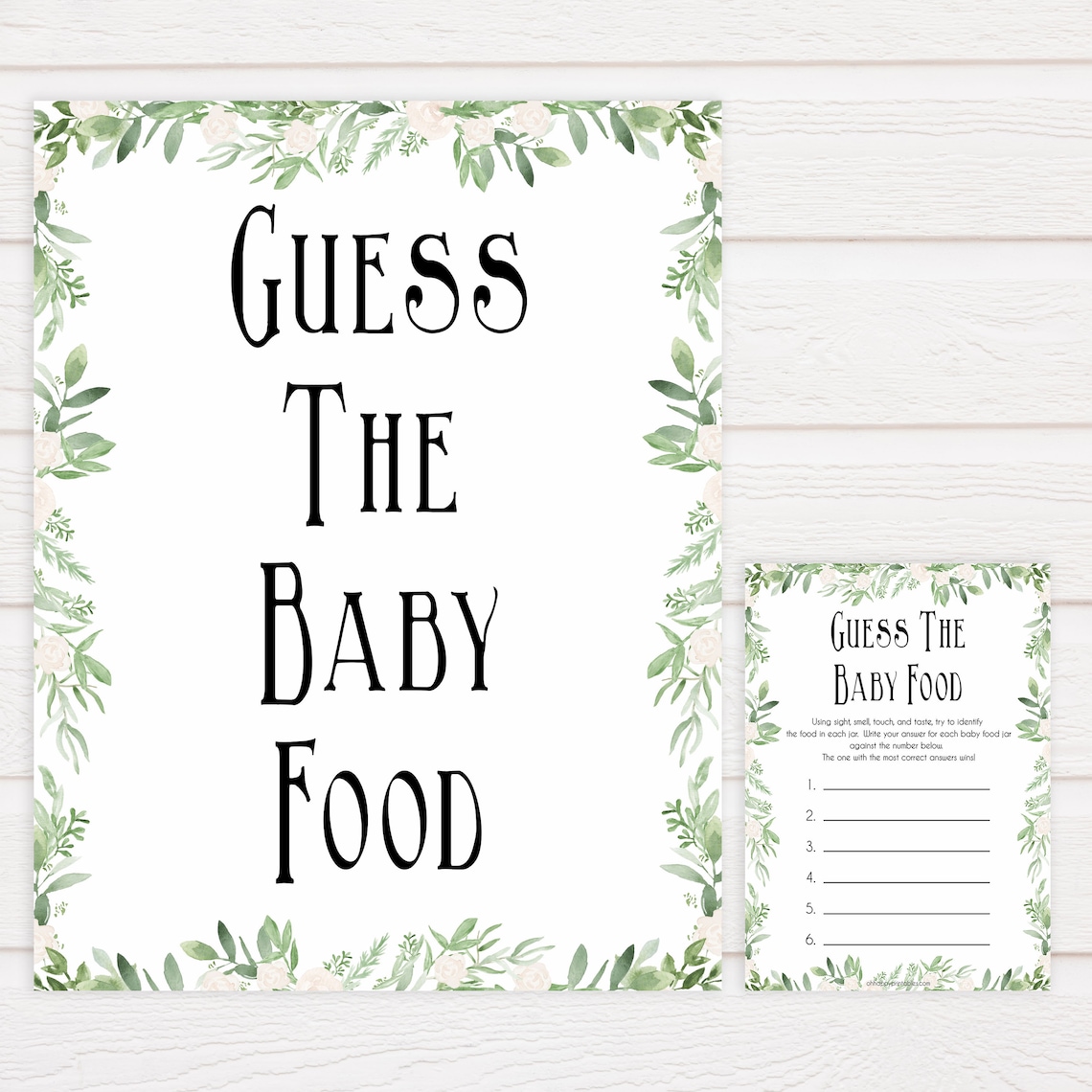 Guess the Baby Food Game Printable Baby Shower Games - Etsy