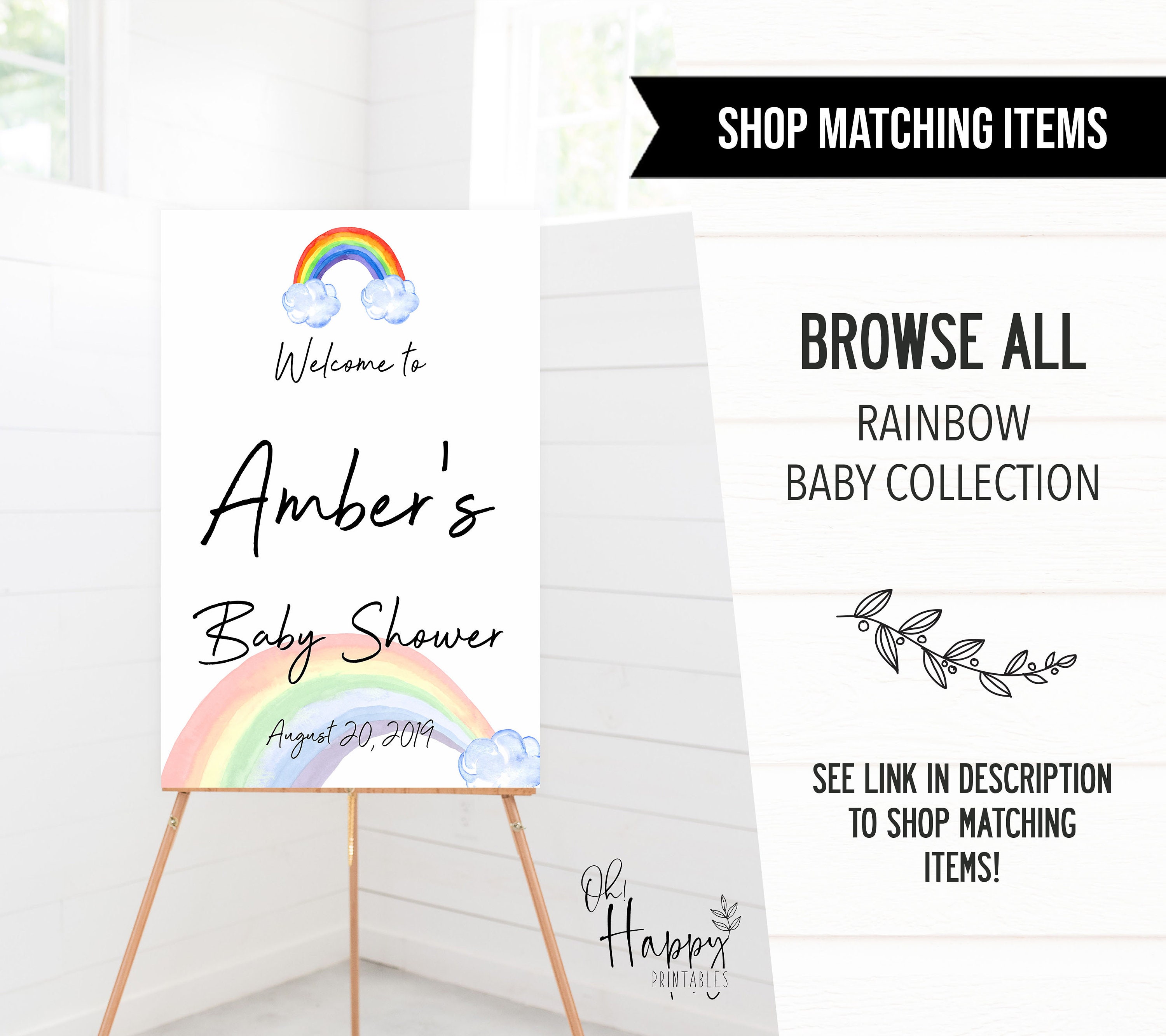 Baby Name Race Game - Printable Rainbow Baby Shower Games