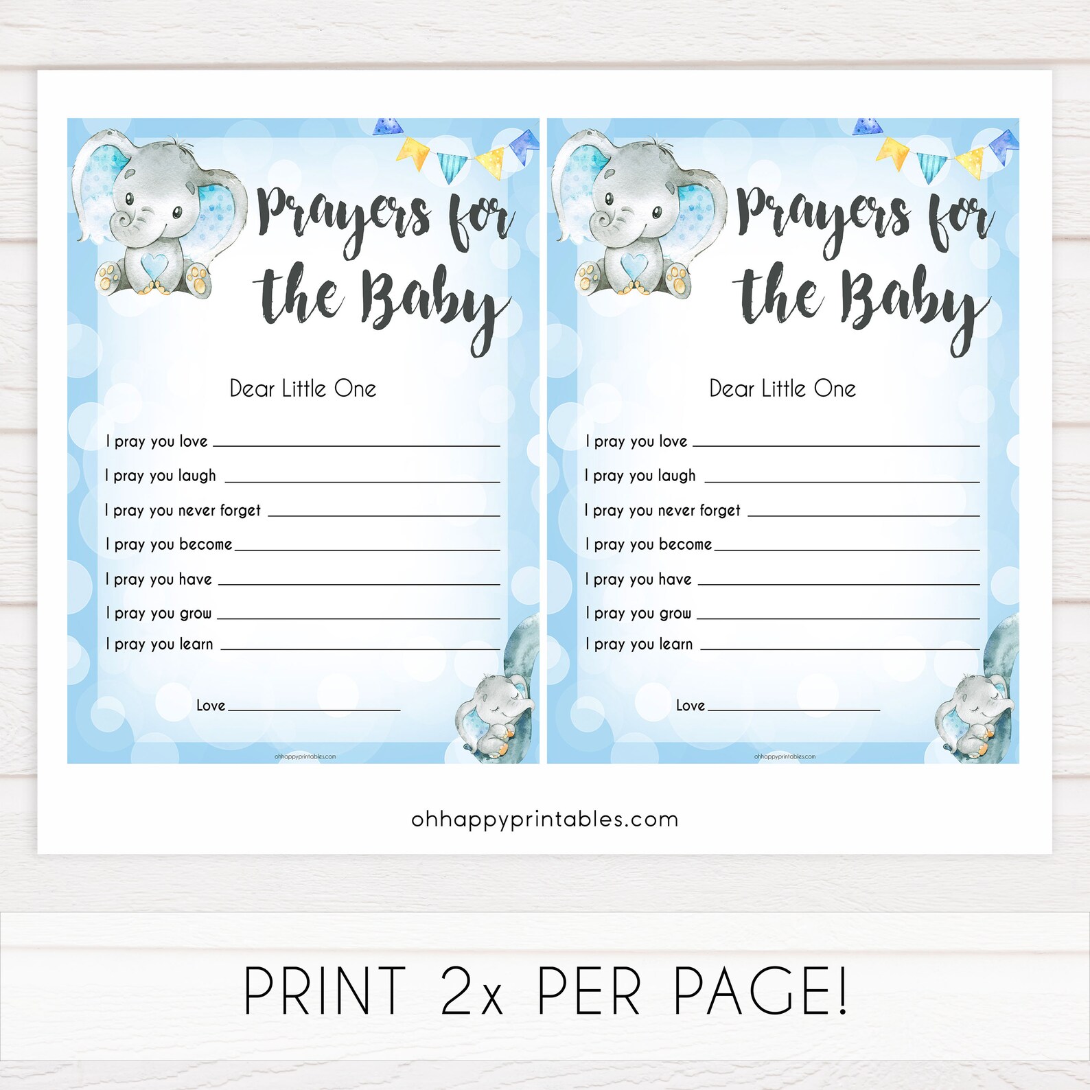 Prayers for the Baby Printable Baby Shower Games Blue - Etsy
