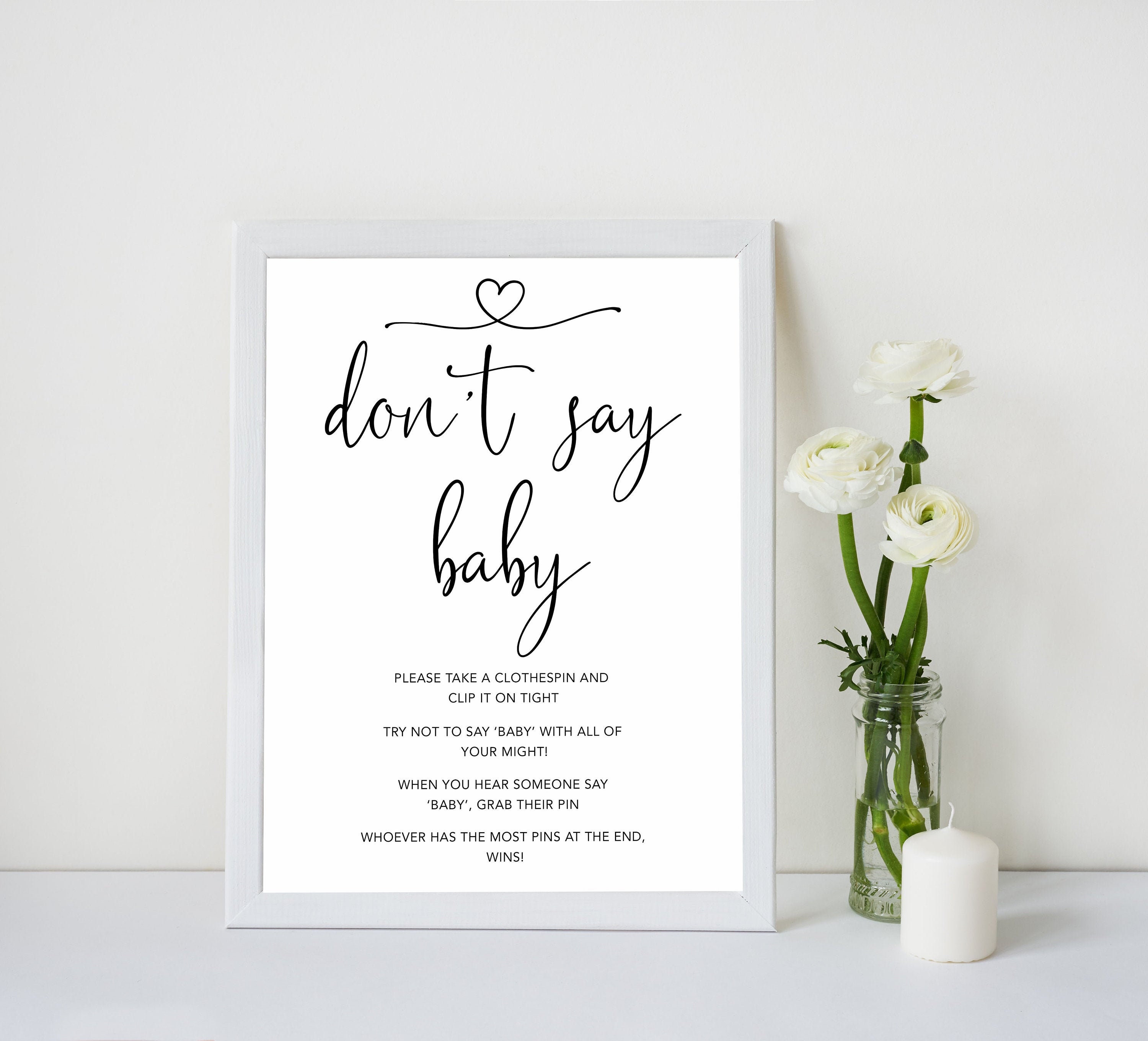Minimalist Don't Say Baby Don't Say Baby Sign  Etsy Australia