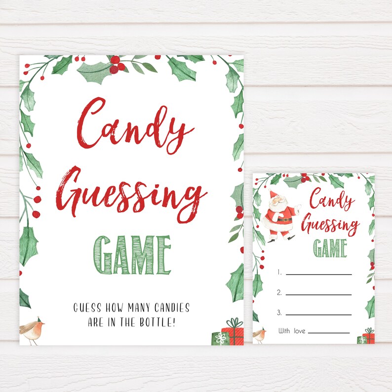 Christmas Candy Guessing Game Printable Baby Games Candy Etsy