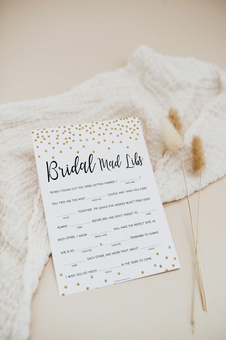 Bridal Shower Games Bridal Mad Libs Funny Bridal Shower Etsy