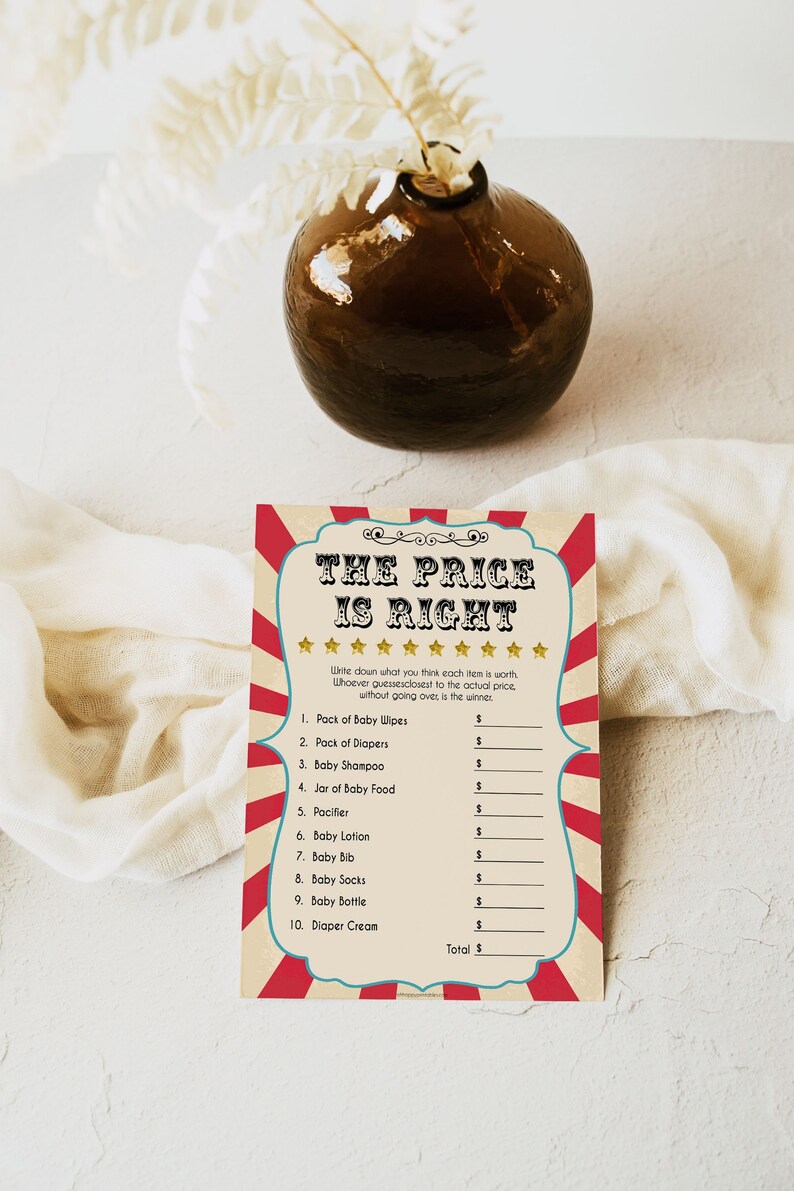 EDITABLE Price is Right Baby Shower Game Printable Baby Etsy