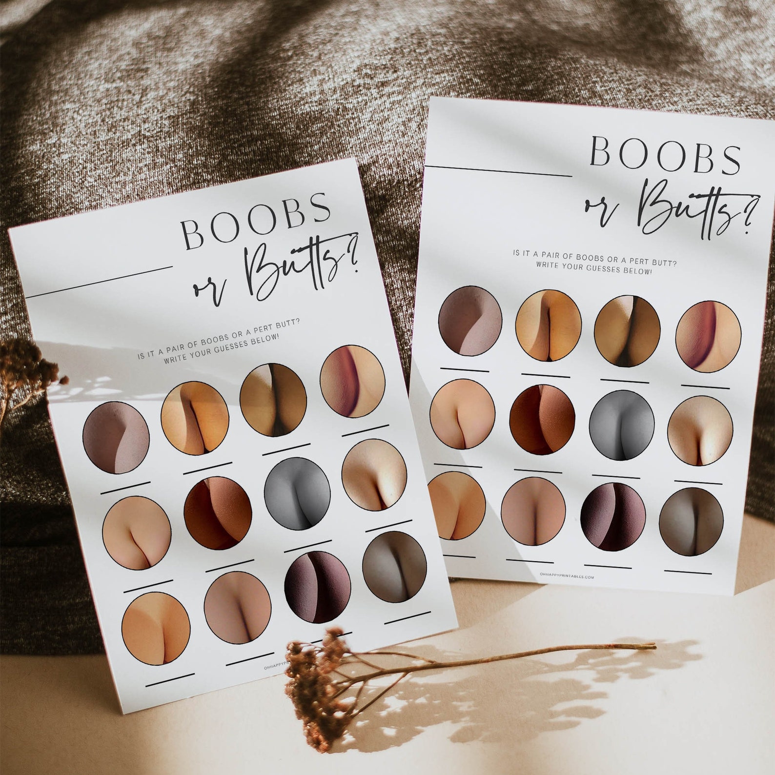 Boobs or Butts Baby Shower Game Printable Baby Shower Games - Etsy Denmark