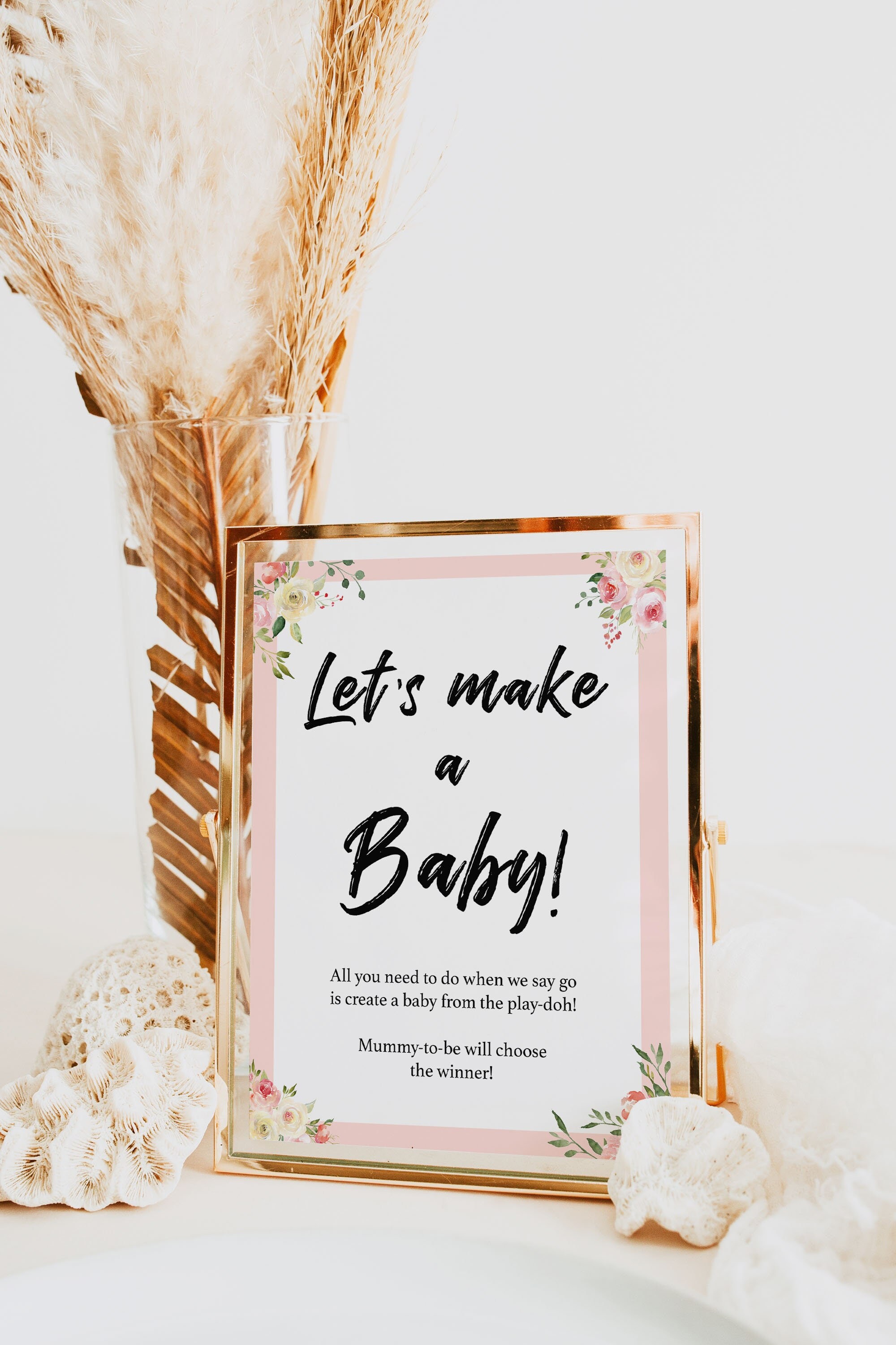 Floral Baby Shower Lets Make A Baby Game Printable Baby - Etsy